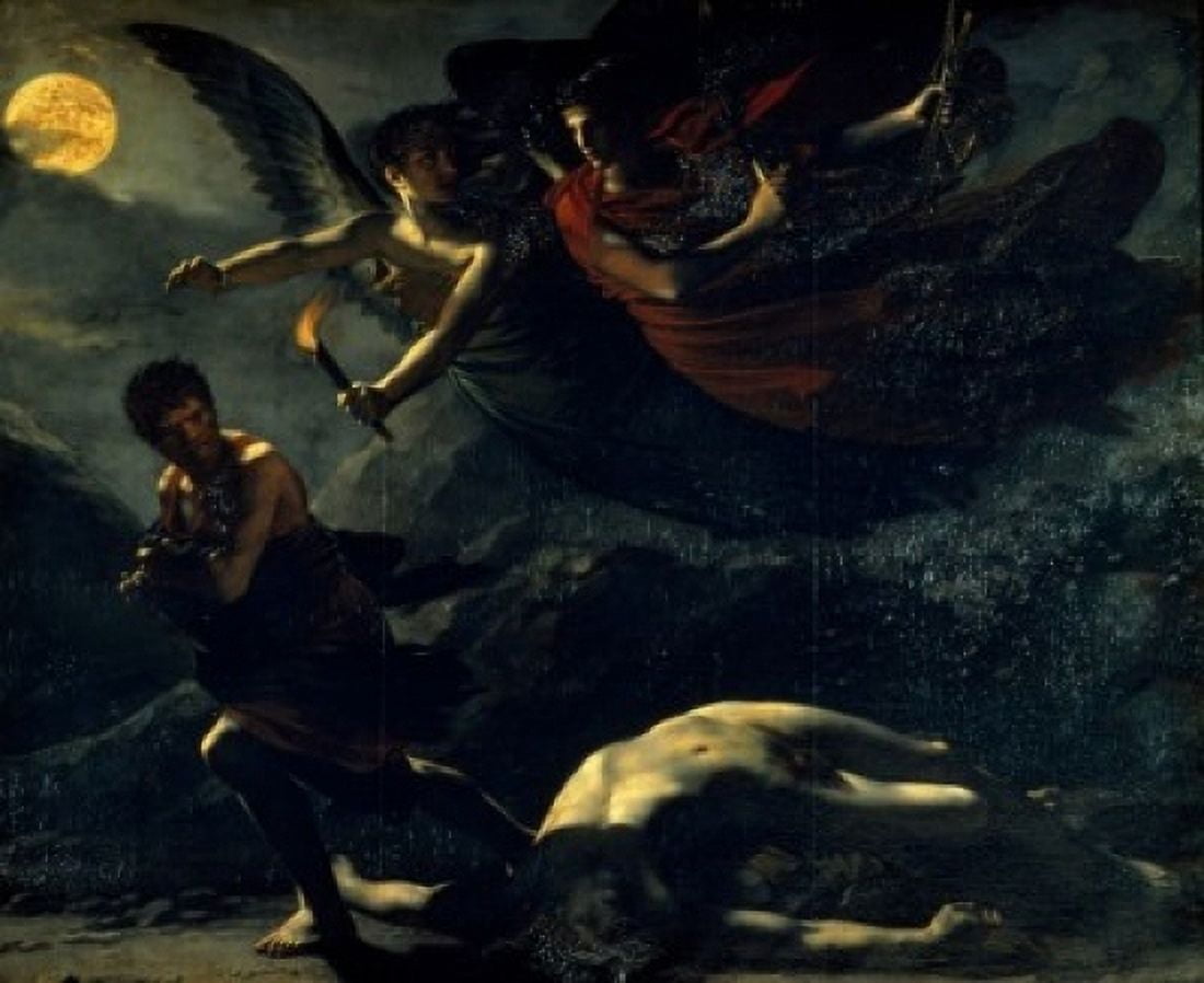 France Paris Musee Du Louvre Justice and Divine Vengence Pursuing Crime by Pierre-Paul Prudhon oil painting 1808 (1758-1823) Canvas Art - Pierre-Paul Prudhon (24 x 36)
