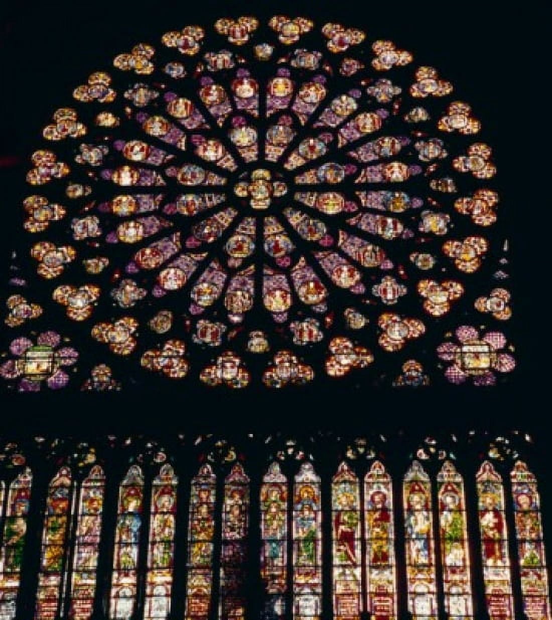 France Paris Notre Dame de Paris west window stained glass Canvas Art - (18 x 24)