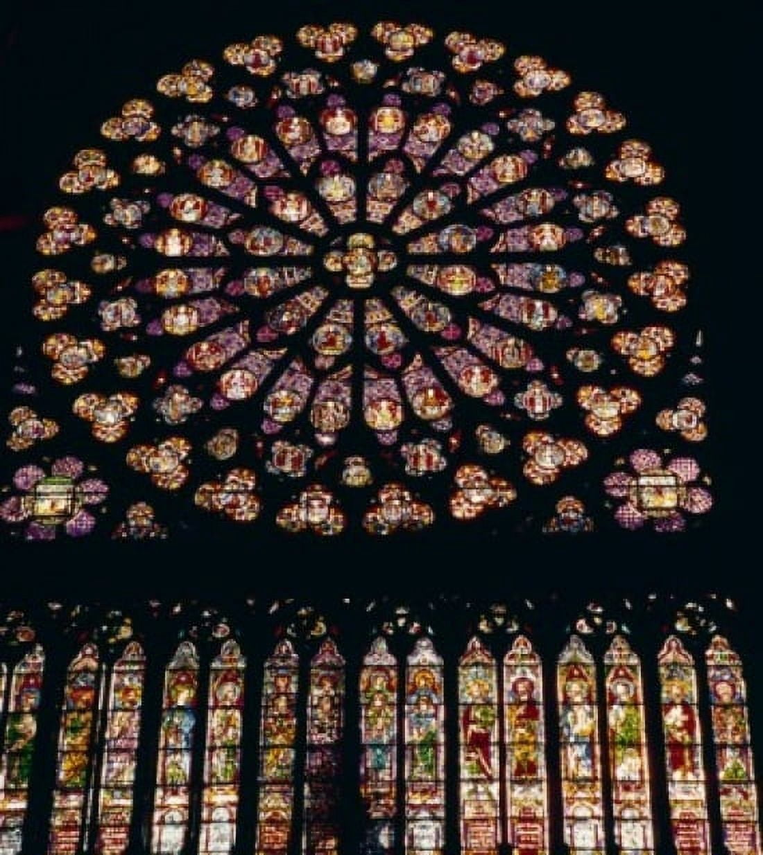 France Paris Notre Dame de Paris west window stained glass Canvas Art - (24 x 36)