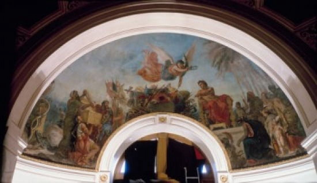 France Paris Palais Du Luxembourg French Senate Library ceiling fresco by Eugene Delacroix (1798-1863) Canvas Art - Eugene Delacroix (18 x 24)