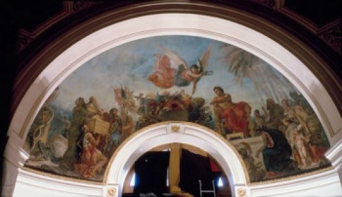 France Paris Palais Du Luxembourg French Senate Library ceiling fresco by Eugene Delacroix (1798-1863) Canvas Art - Eugene Delacroix (24 x 36)