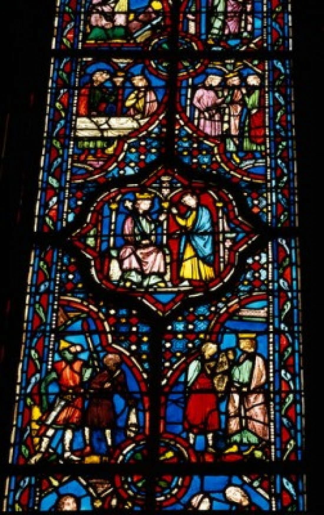 France Paris Sainte Chapelle Stained glass representing detail from The Life of King David Canvas Art -  (18 x 24)