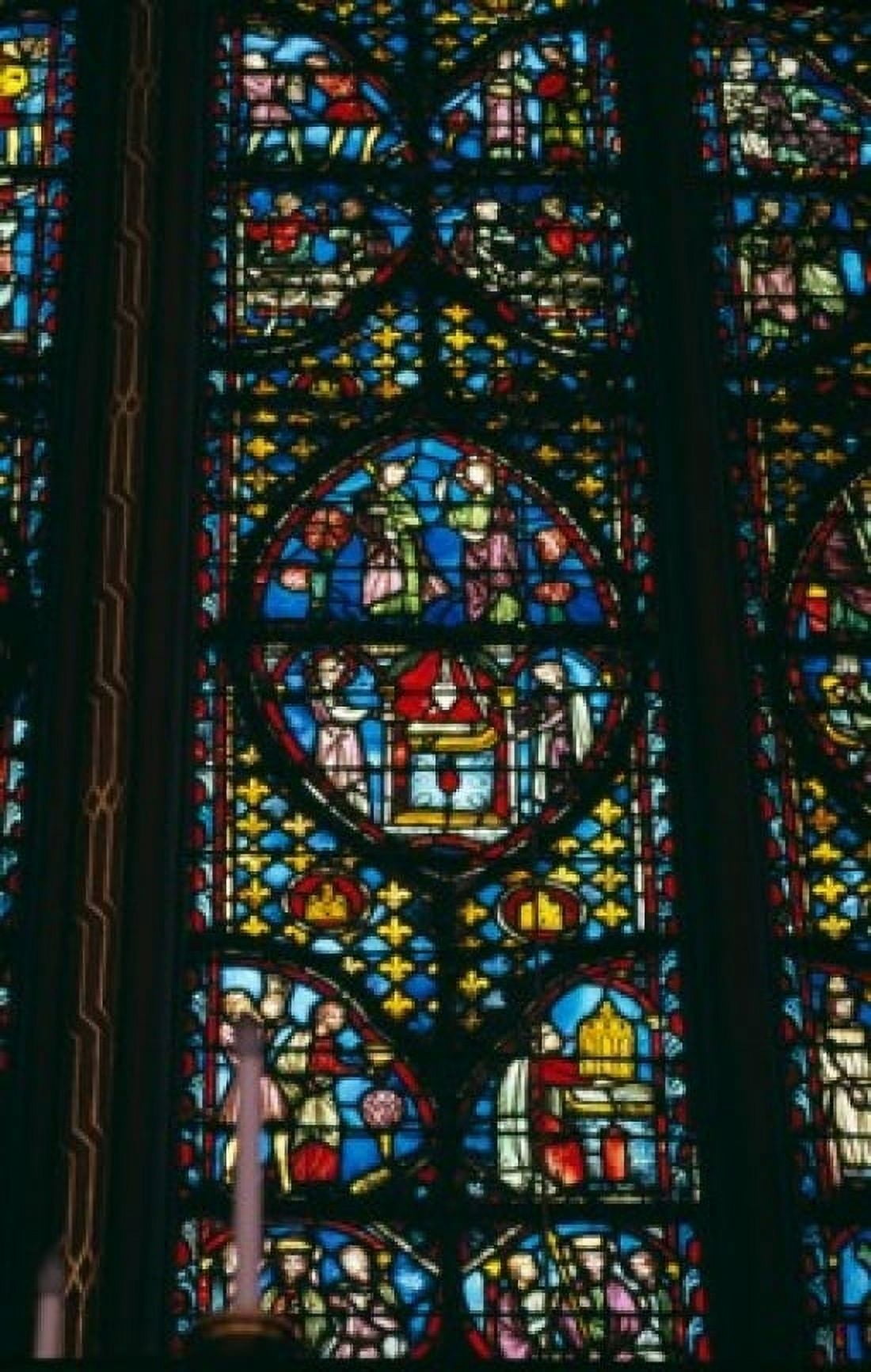 France Paris Sainte Chapelle Stained glass representing detail from The Life of Moses Canvas Art - (24 x 36)