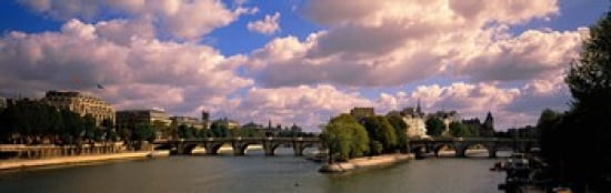 France Paris Seine River Canvas Art - Panoramic Images (36 x 12)
