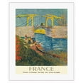 thumbnail image 1 of France - Provence - La Camargue - Langlois Bridge at Arles with Women Washing - Vintage Travel Poster by Vincent van Gogh c.1888 - Fine Art Rolled Canvas Print 16in x 20in, 1 of 4