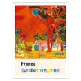 thumbnail image 1 of France - Provence St. Remy - St. Paul Monastery (Resting Place Van Gogh) - Vintage Travel Poster by Roger Bezombes c.1970s - Bamboo Fine Art 290gsm Paper Print (Unframed) 24x32in, 1 of 4