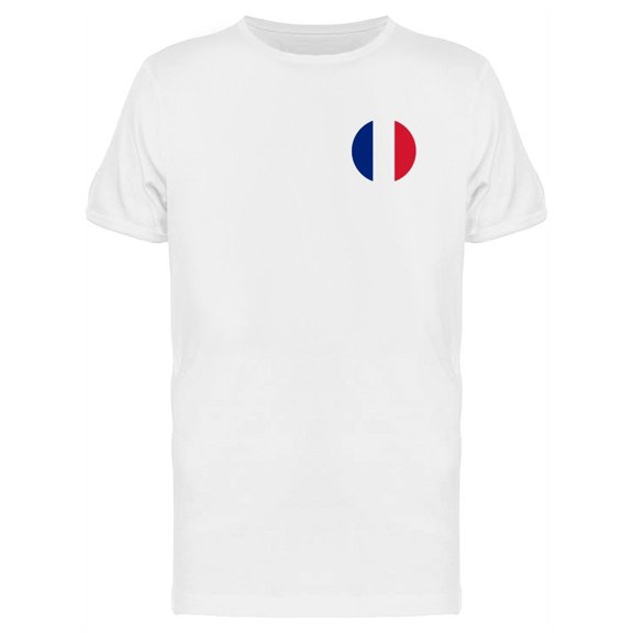 France Round Flag T-Shirt Men -Image by Shutterstock, Male Medium