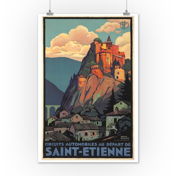 France - Saint - Etienne - (artist: Broders, Roger c. 1929) - Vintage Advertisement (12x18 Art Print, Wall Decor Travel Poster)