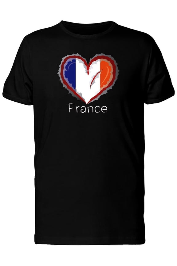 France Scratched Flag Heart Tee Men's -Image by Shutterstock