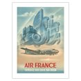 thumbnail image 1 of France - Ship Your Parcels By Plane (Expédiez Vos Colis Par Avion) Air France - Vintage Airline Travel Poster by Max Ponty c.1949 - Bamboo Fine Art 290gsm Paper Print (Unframed) 18x24in, 1 of 4