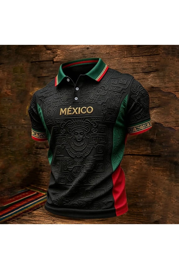 2026 Mexico Soccer Jerseys Men, Jersey Soccer T-Shirt Soccer Game National Team, Soccer Polo Shirt Aztec Graphic Mexico Apparel, Best Gifts Soccer Cup Jersey for Adult