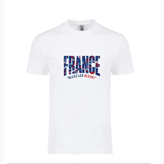 France Soccer T-Shirt 2026 – Unisex Adult Football Fan Tee, World Tournament Supporter Shirt - White - 3XL