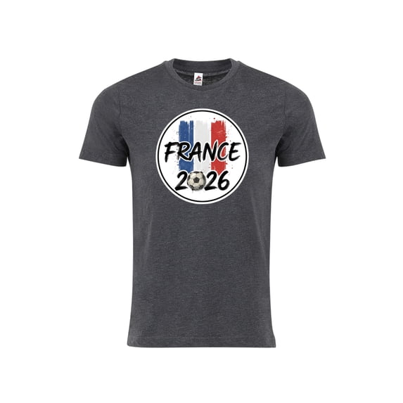 France Soccer T-Shirt WC 2026 | Adult Unisex Cotton Tee | France Football Fan Shirt | World Soccer Fan Apparel - Charcoal - 3XL