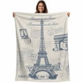 thumbnail image 1 of France Towers Blanket Soft Cozy Warm Throw Blanket for Couch, Plush Fuzzy Flannel Fleece Blankets for Sofa, Retro Hand-Painted Seal Architectural Art Bed Blankets Lightweight Gifts for Women, 40"x50", 1 of 9