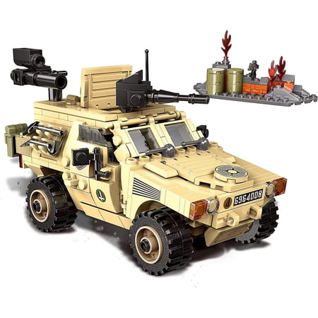 French VBL Light Armored Military Vehicle & Modular Outpost Building Block Set | General Jim’s Toys & Bricks | GJ-VBL