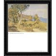 thumbnail image 1 of France. View from the window of the cottages 28x32 Large Black Ornate Wood Framed Canvas Art by Ivan Bilibin, 1 of 2