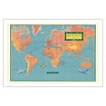 thumbnail image 1 of France World Route Map - Vickers Viscount - Super Constellation - Vintage Airline Travel Poster c.1956 - Fine Art Matte Paper Print (Unframed) 30x44in, 1 of 4