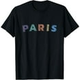 thumbnail image 1 of France capital hatching lettering Paris T-Shirt, 1 of 3