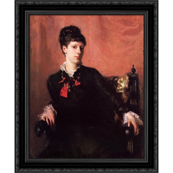 Frances Sherborne (Fanny) Ridley Watts 20x23 Black Ornate Wood Framed Canvas Art by Sargent, John Singer