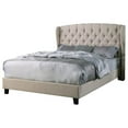thumbnail image 1 of Frances Upholstered Linen Blend Platform Queen Bed, Beige, 1 of 1
