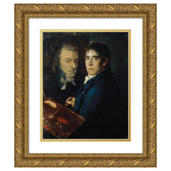 Francesc Lacoma i Sans 12x14 Gold Ornate Wood Frame and Double Matted Museum Art Print Titled - Self-Portrait (1805)