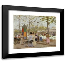 Francesc Miralles i Galaup 14x12 Black Modern Framed Museum Art Print Titled - Springtime