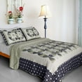 thumbnail image 1 of [Francesca] Cotton 3PC Vermicelli-Quilted Patchwork Quilt Set (Full/Queen Size), 1 of 3