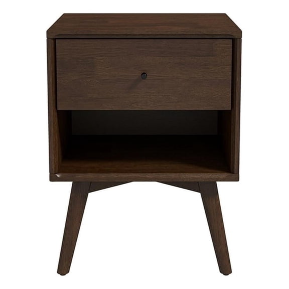 Francesca Mid Century Walnut Solid Wood Nightstand Bed Side Tables with 1 Drawer