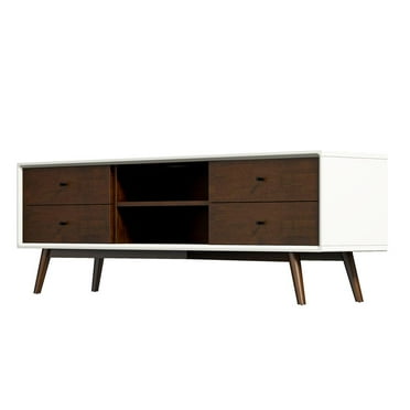 Francesca White Tv Stand With Solid Wood Frame TV Stand with 6 Storage Cabinet