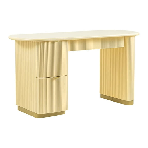 TOV Furniture Francesca Yellow Peach 3-Drawer Desk