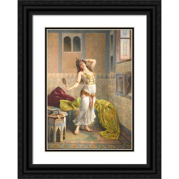 Francesco Ballesio 18x24 Black Ornate Framed Double Matted Museum Art Print Titled: Preparing for the Dance