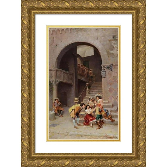 Francesco Bergamini 17x24 Gold Ornate Framed and Double Matted Museum Art Print Titled - The Fortune Teller