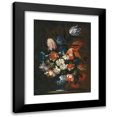 thumbnail image 1 of Francesco Caldei 14x18 Black Modern Framed Museum Art Print Titled - A Still Life with Tulips, Carnations and Other Flowers in a Blue and White Porcelain Vase, 1 of 5