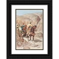 thumbnail image 1 of Francesco Coleman 17x24 Black Ornate Framed Double Matted Museum Art Print Titled: Riders on a Rocky Pass, 1 of 5