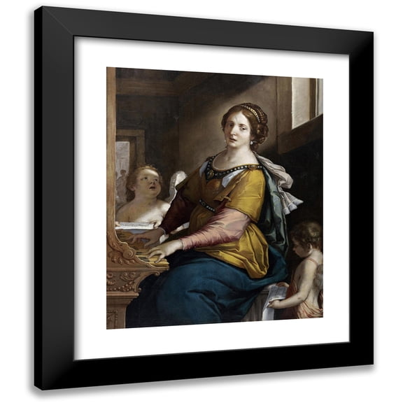 Francesco Gessi 12x14 Black Modern Framed Museum Art Print Titled - Saint Cecilia