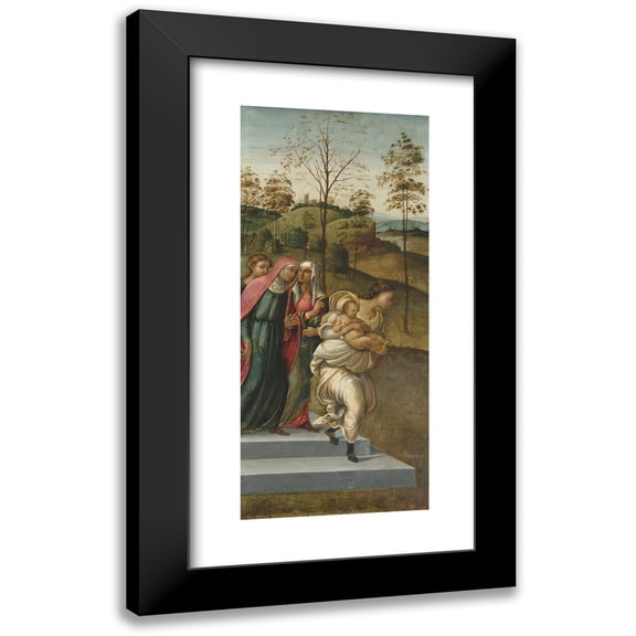 Francesco Granacci 13x24 Black Modern Framed Museum Art Print Titled - John the Baptist Being Carried to Zacharias (C. 1510)