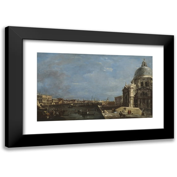 Francesco Guardi 14x10 Black Modern Framed Museum Art Print Titled - The Grand Canal, Venice (C. 1760)
