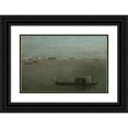 thumbnail image 1 of Francesco Guardi 14x11 Black Ornate Wood Framed Double Matted Museum Art Print Titled: The Grey Lagoon (Gondolas on the Lagoon)&nbsp; (circa 1765), 1 of 5
