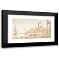 thumbnail image 1 of Francesco Guardi 14x9 Black Modern Framed Museum Art Print Titled - Capriccio with a Seaport and Classical Ruins (1712-93), 1 of 5