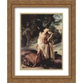 thumbnail image 1 of Francesco Hayez 2x Matted 20x24 Gold Ornate Framed Art Print 'Samson Slays the Lion', 1 of 2