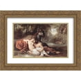 thumbnail image 1 of Francesco Hayez 2x Matted 24x20 Gold Ornate Framed Art Print 'Rinaldo and Armida', 1 of 2