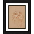 thumbnail image 1 of Francesco Lorenzi 11x14 Black Ornate Wood Framed Double Matted Museum Art Print Titled: Verona Sketchbook: Male Head (Page 31) (1760), 1 of 5