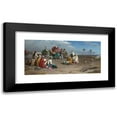 thumbnail image 1 of Francesco Peluso 14x8 Black Modern Framed Museum Art Print Titled - An Algerian Caravan at Rest, 1 of 5