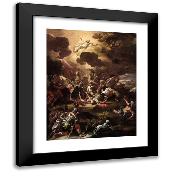 Francesco Solimena 15x18 Black Modern Framed Museum Art Print Titled - The Conversion of Saul (circa 1690)