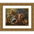 thumbnail image 1 of Francesco Solimena 24x19 Gold Ornate Framed and Double Matted Museum Art Print Titled - Bacchus and Ariadne, 1 of 4