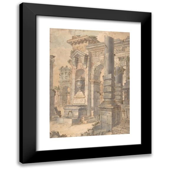 Francesco Stagni 11x14 Black Modern Framed Museum Art Print Titled - Design for a Painted Wall Decoration (1800-1830)