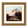 thumbnail image 1 of Francesco Zuccarelli 21x20 Gold Ornate Framed and Double Matted Museum Art Print Titled - Landscape, 1 of 4