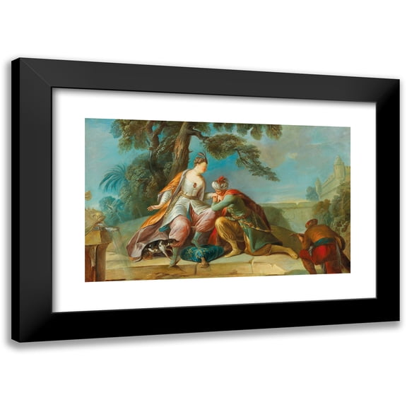 Francesco Zugno 24x16 Black Modern Framed Museum Art Print Titled - The Amorous Sultan
