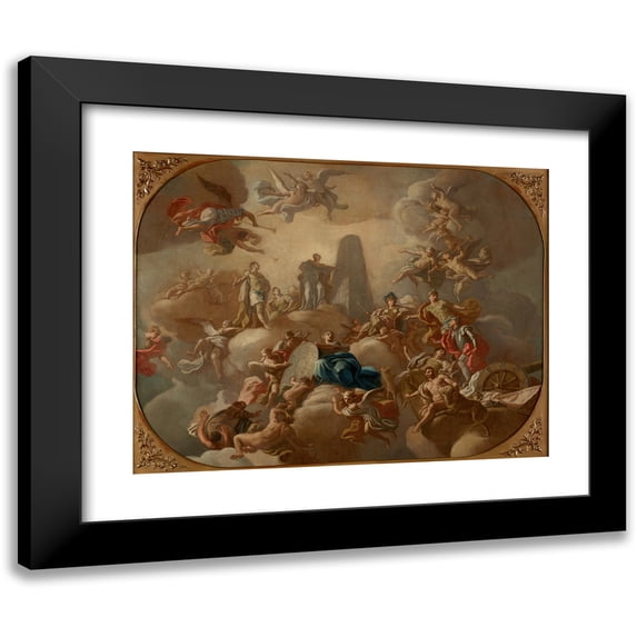 Francesco de Mura 18x15 Black Modern Framed Museum Art Print Titled - Glory on a Prince (1738)