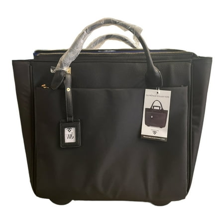 Francine Collections 17.3" inch Women's Laptop Roller Tote Bag | Top Handle | Bag for Travel (Black)